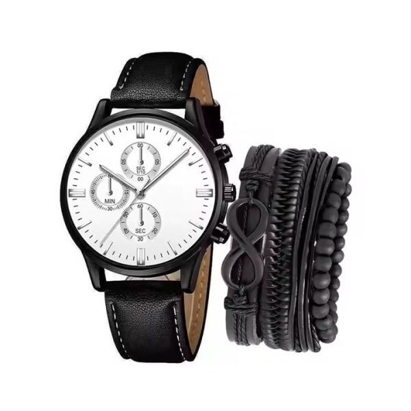 Montre De Luxe En Cuir Pour Homme Avec Bracelet – Image 3